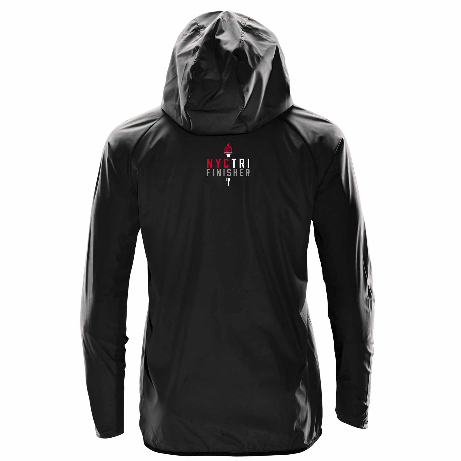 NYC Tri Men's Zip Hooded Shell -Black- 2023 Finisher Embr.