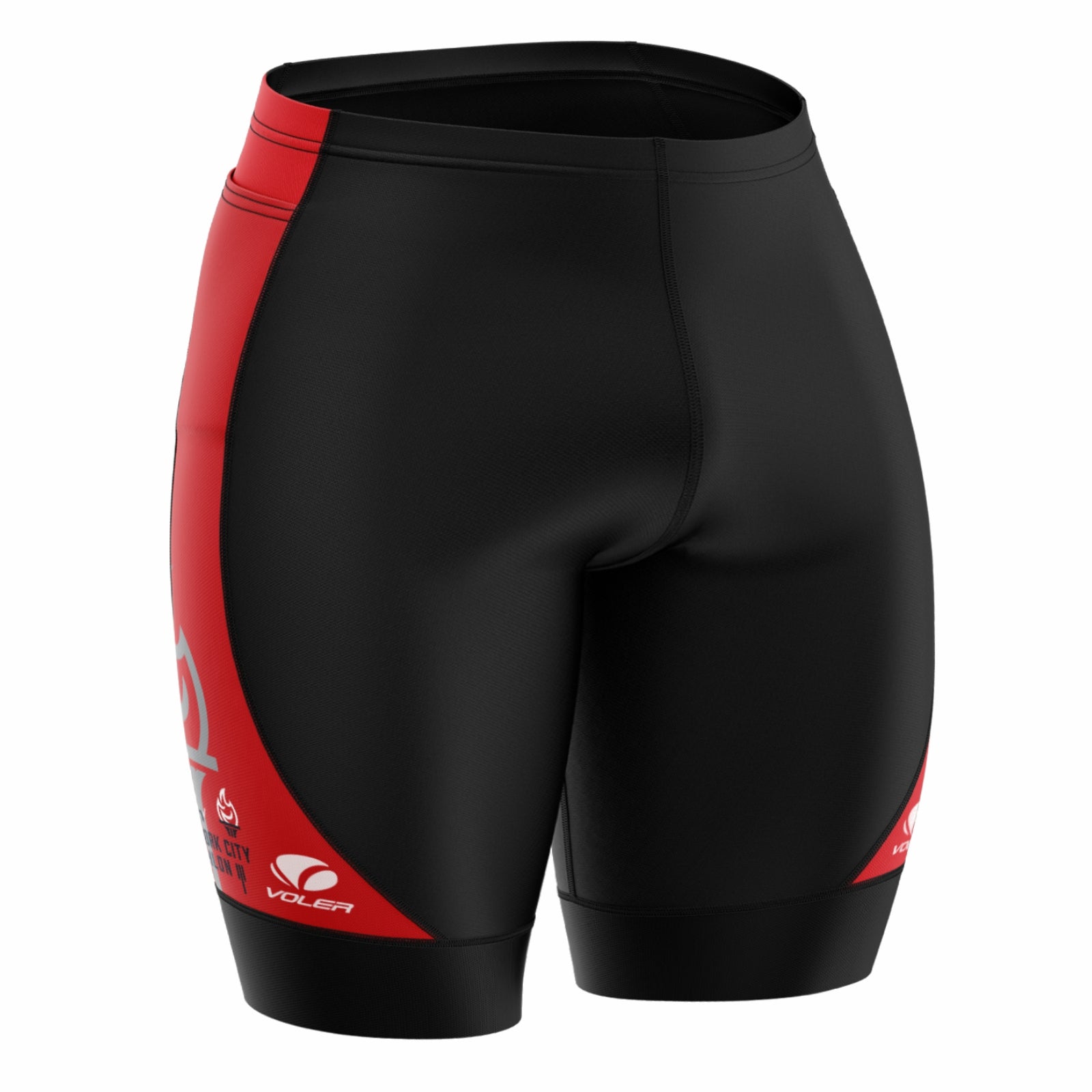 Women's Voler Tri-Shorts - Black/Red Sides - Torch